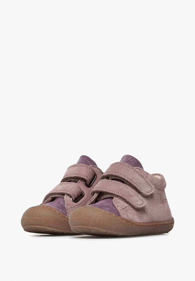 NATURINO COCOON VLLauflernschuhe aus Veloursleder, Magnolie-Rosa
