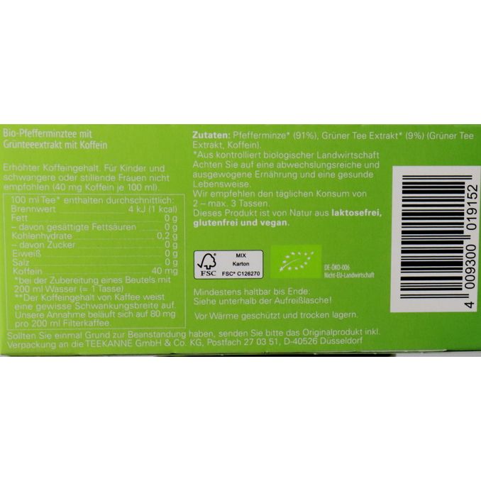 BIO Power-T Mint, 40,5g von Teekanne
