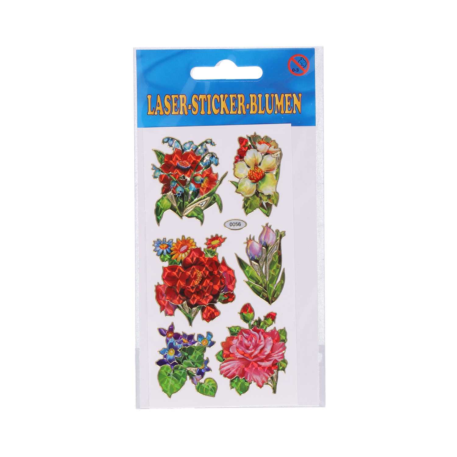 Sticker Laser, Blumen, sortiert