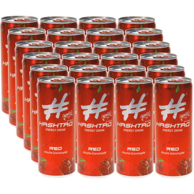 Energy Kirsche Granatapfel, 24er Pack (EINWEG) zzgl. Pfand, 24x 250ml von HASHTAG ENERGY