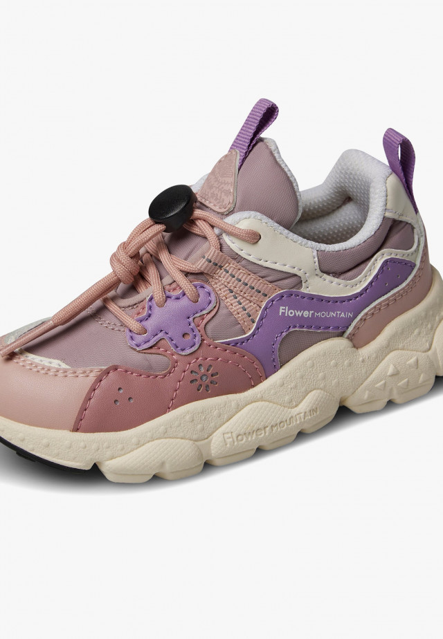 YAMANO 3 JUNIOR.Sneakers aus Kunstleder und technischem Gewebe, Rosa
