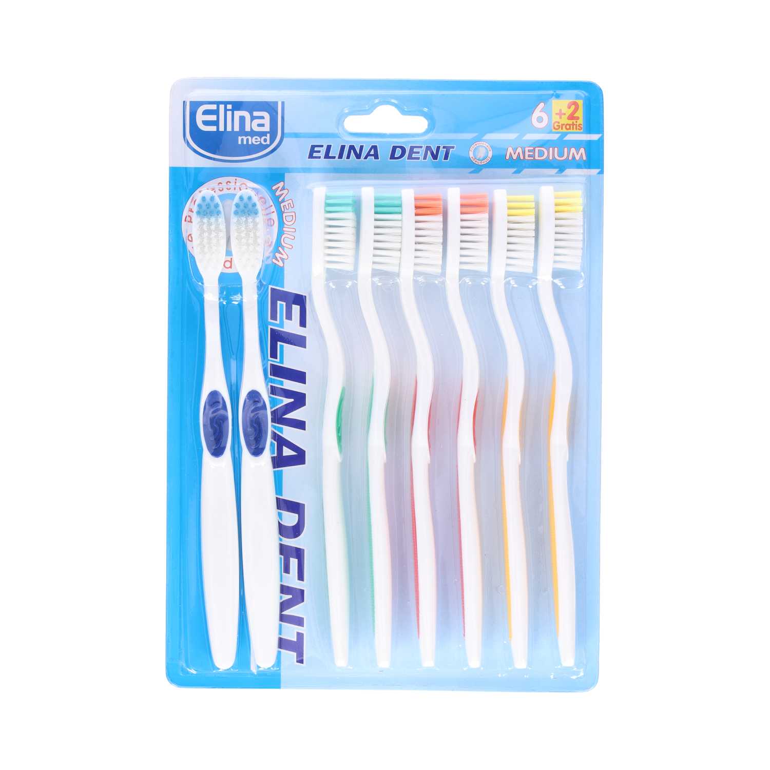 Elina Zahnbürsten medium 6er + 2 gratis