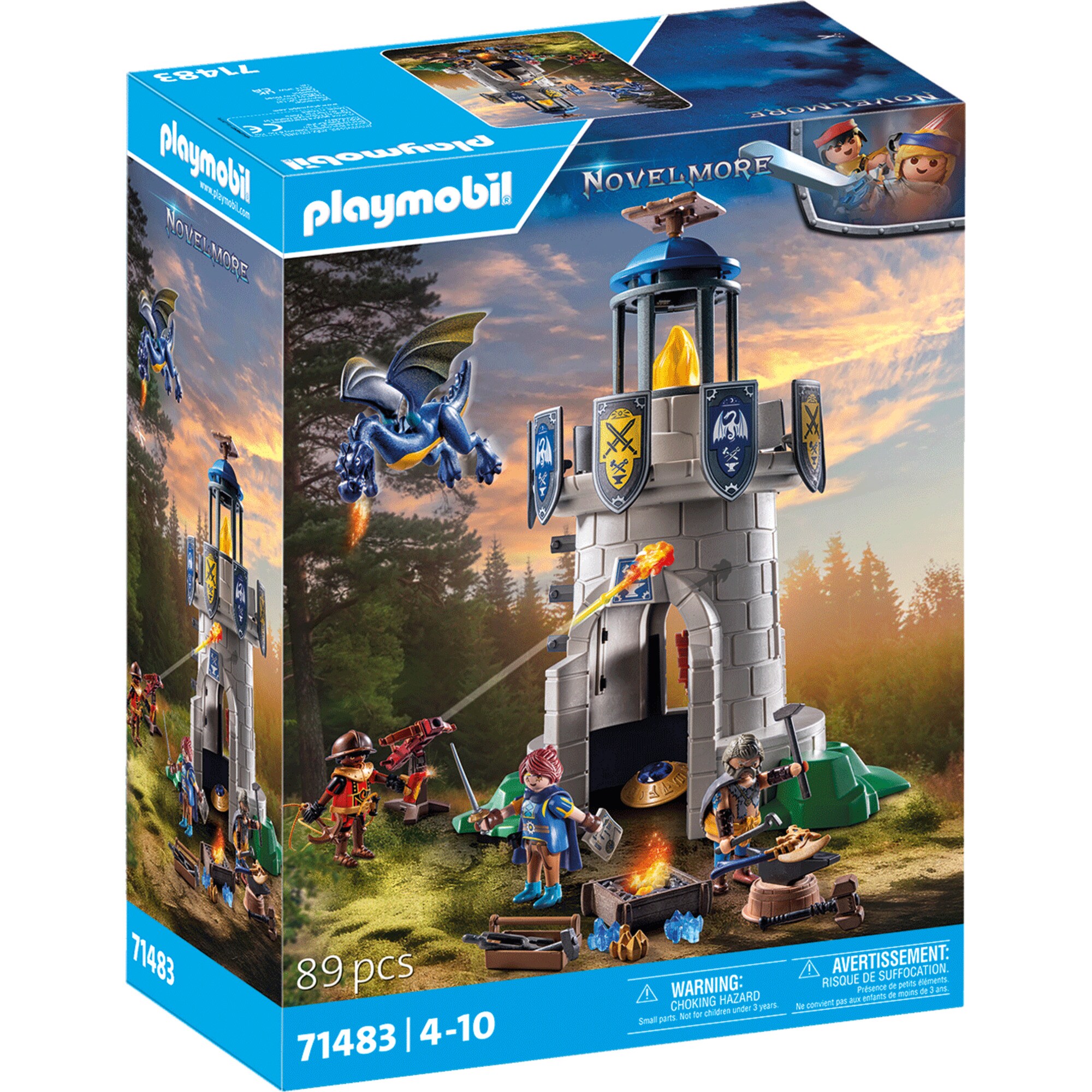 PLAYMOBIL Konstruktionsspielzeug Novelmore Ritterturm mit Schmied und Drache