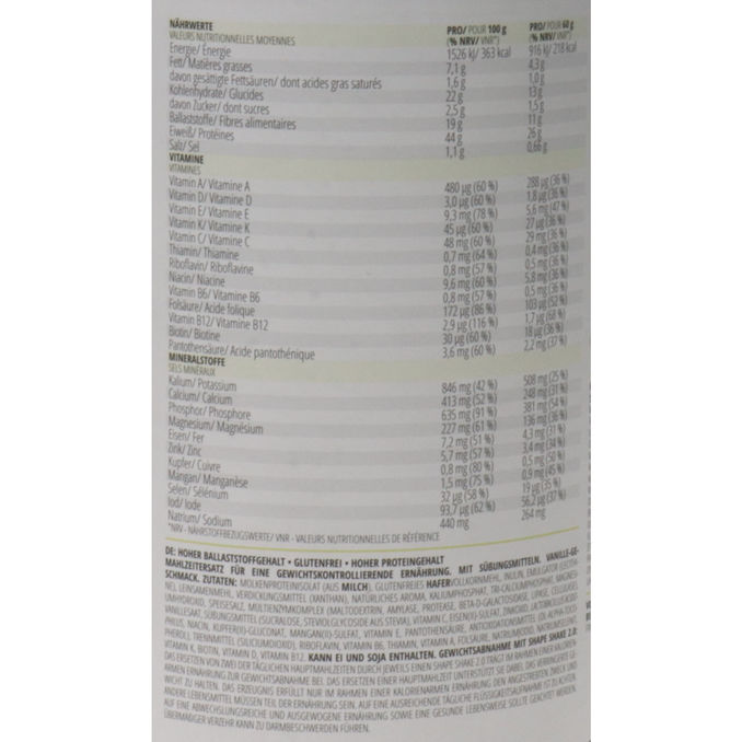 Shape Shake 2.0 Vanilla, 420g von Foodspring