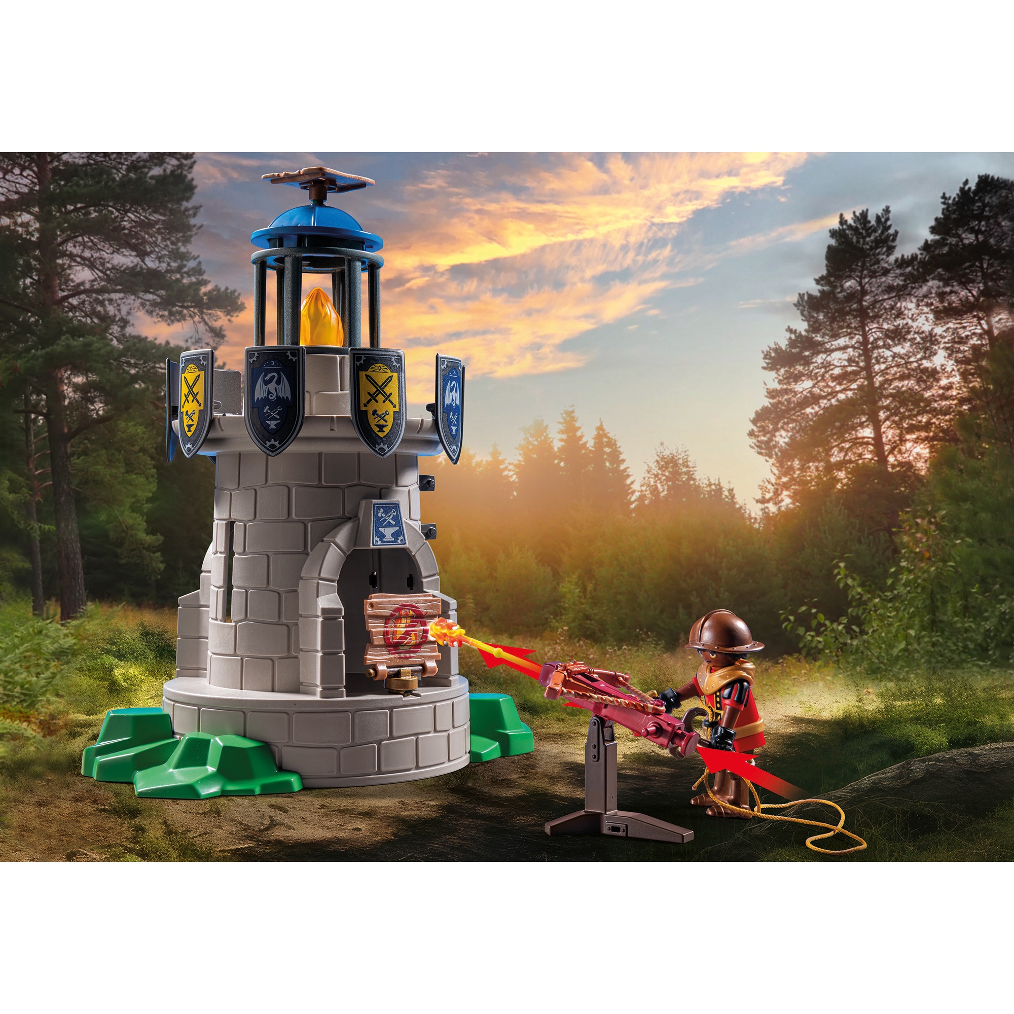 PLAYMOBIL Konstruktionsspielzeug Novelmore Ritterturm mit Schmied und Drache