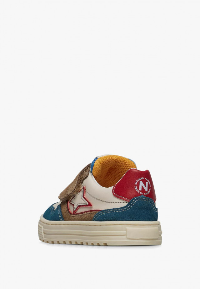 NATURINO HESS 3 VL.Sneakers aus Leder und Veloursleder, Cremeweiß-Braun