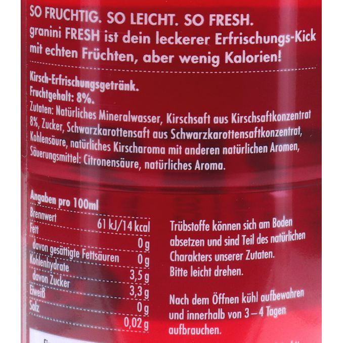 Kirsche Limo, 6er Pack (EINWEG) zzgl. Pfand, 6x 0,75L von granini