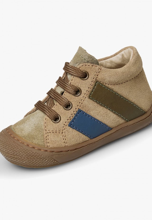 NATURINO MACKSLauflernschuhe aus Leder und Veloursleder, Beige-Taupe