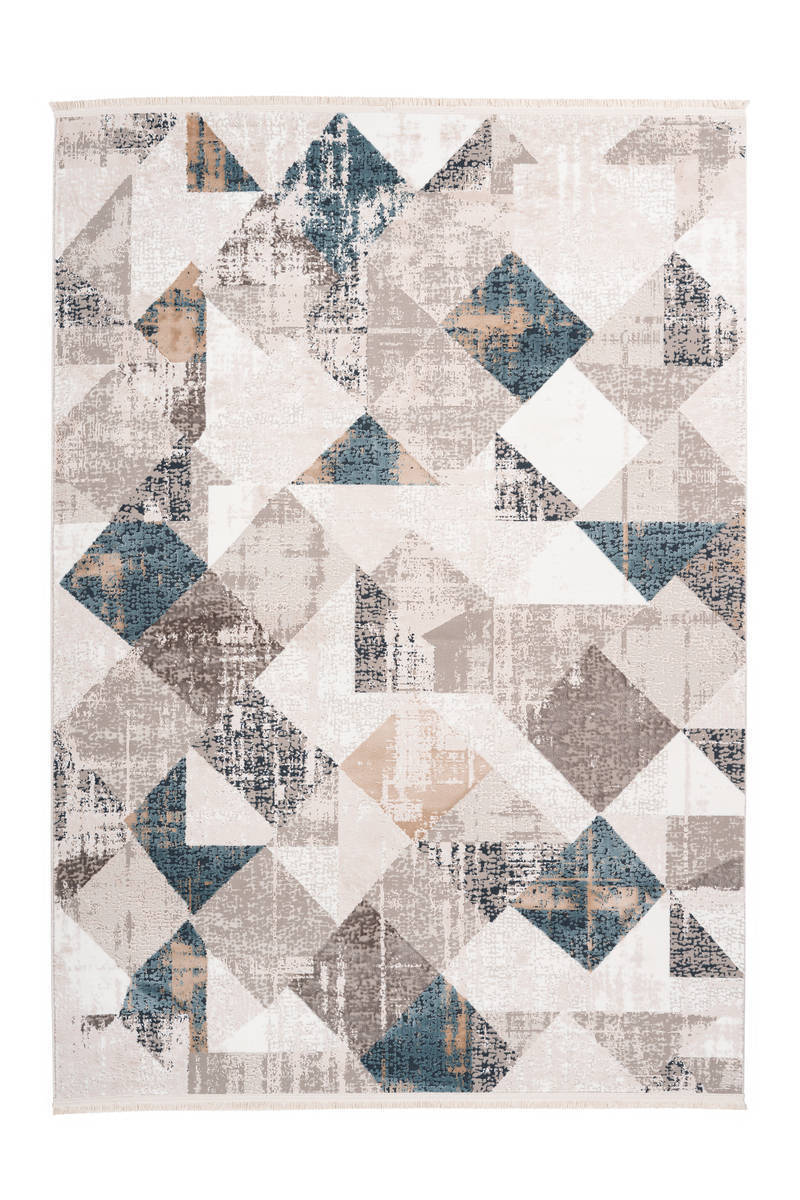 Fransenteppich AKROPOLIS 225 - grau-blau - 80x150 cm