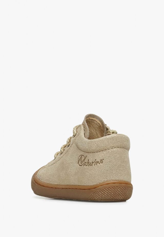 NATURINO COCOON ZIPLauflernschuhe aus Veloursleder mit Reißverschluss, Platin