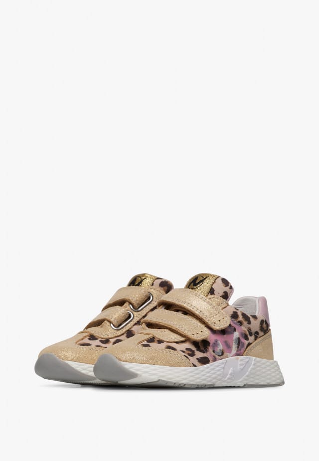 NATURINO JESKO 2 VL.Sneakers aus Veloursleder und technischem Gewebe, Platin-Puderrosa