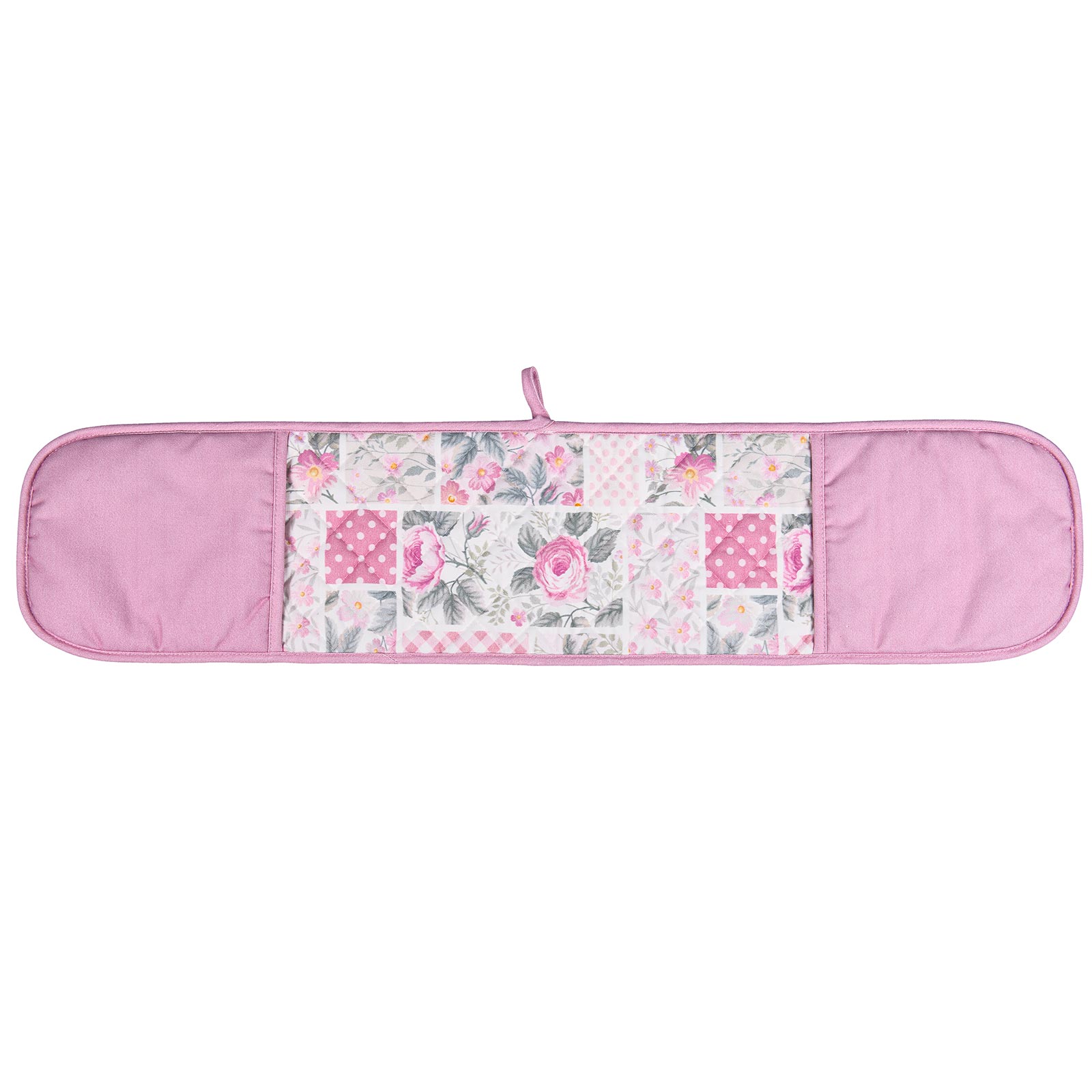 Doppel-Ofenhandschuh - rosa-weiß - Patchwork