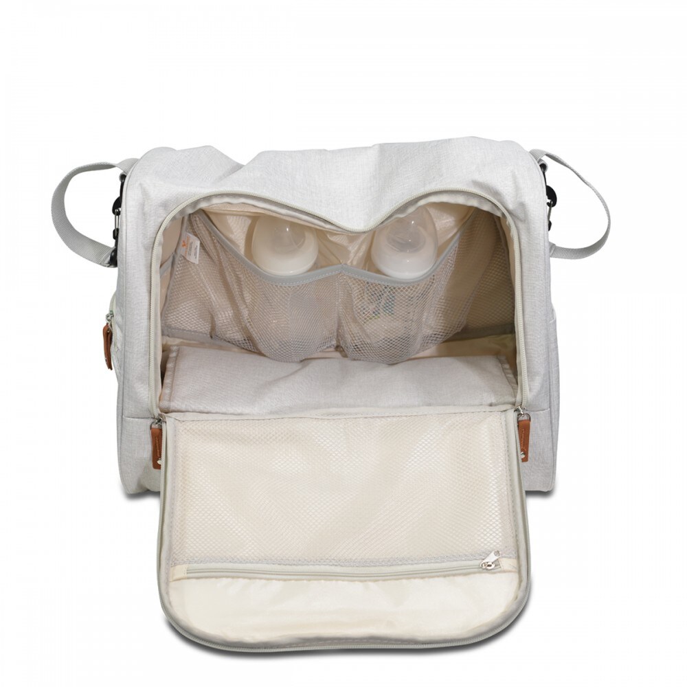 Cangaroo Wickeltasche Jossie Wickelunterlage, Reißverschluss, Gurt verstellbar beige