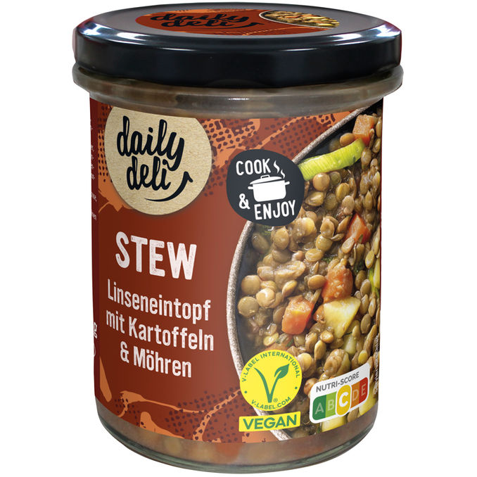 Veganer Linseneintopf mit Kartoffeln & Möhren, 380g von Daily Deli