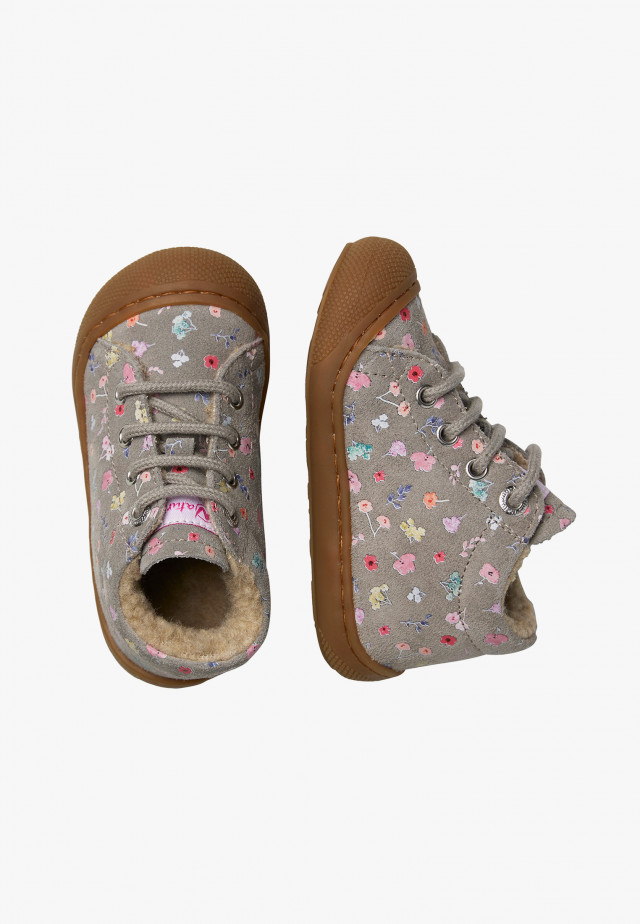 NATURINO COCOONLauflernschuhe aus Veloursleder, Dunkelgrau