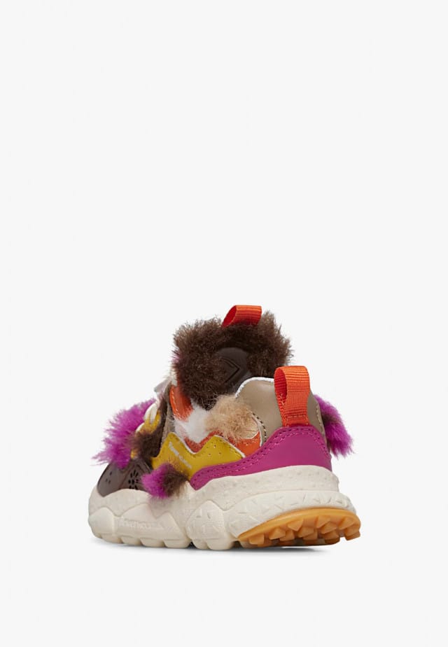 YAMANO 3 JUNIOR.Sneakers aus Kunstleder und Synthetik, Fuchsia-Braun