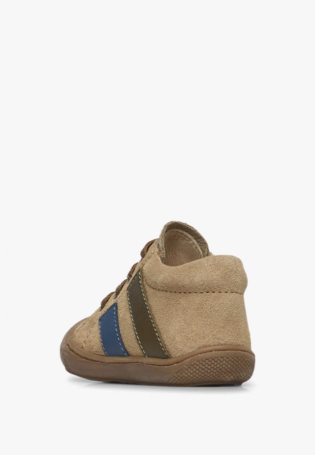 NATURINO MACKSLauflernschuhe aus Leder und Veloursleder, Beige-Taupe