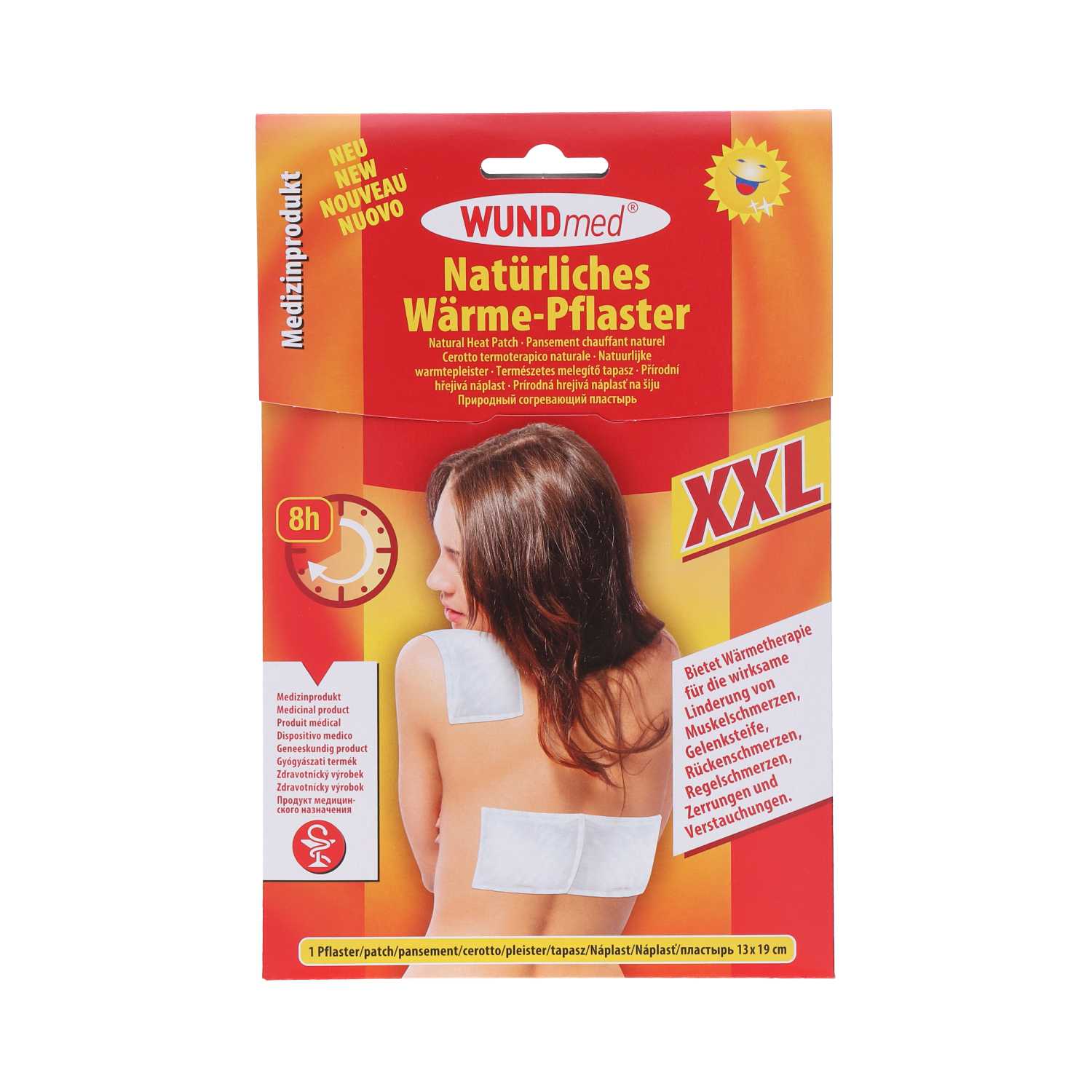 WUNDmed® XXL Natürliches Wärme-Pflaster selbstklebend 13 x 19 cm