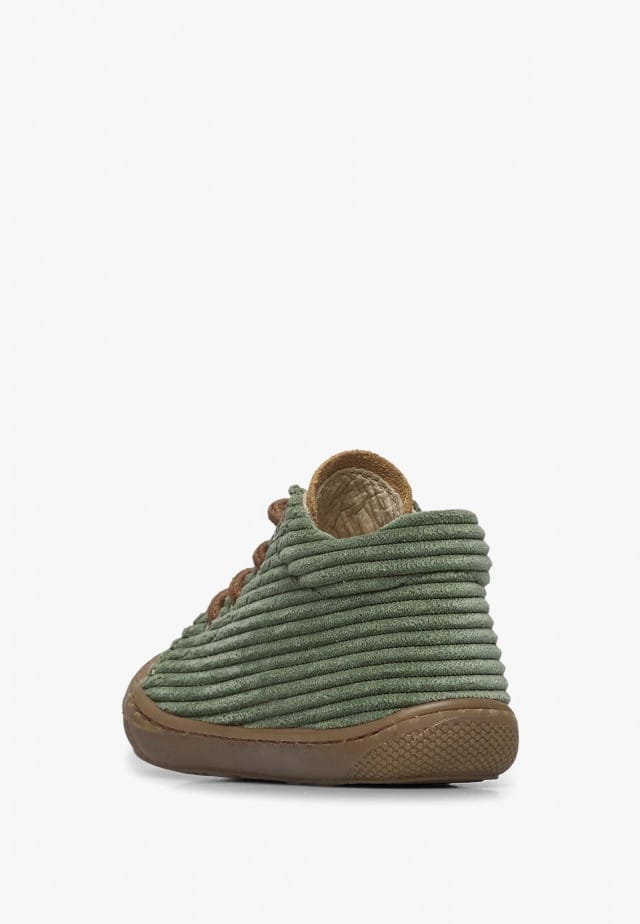 NATURINO COCOONLauflernschuhe aus Veloursleder, Grün-Kürbis