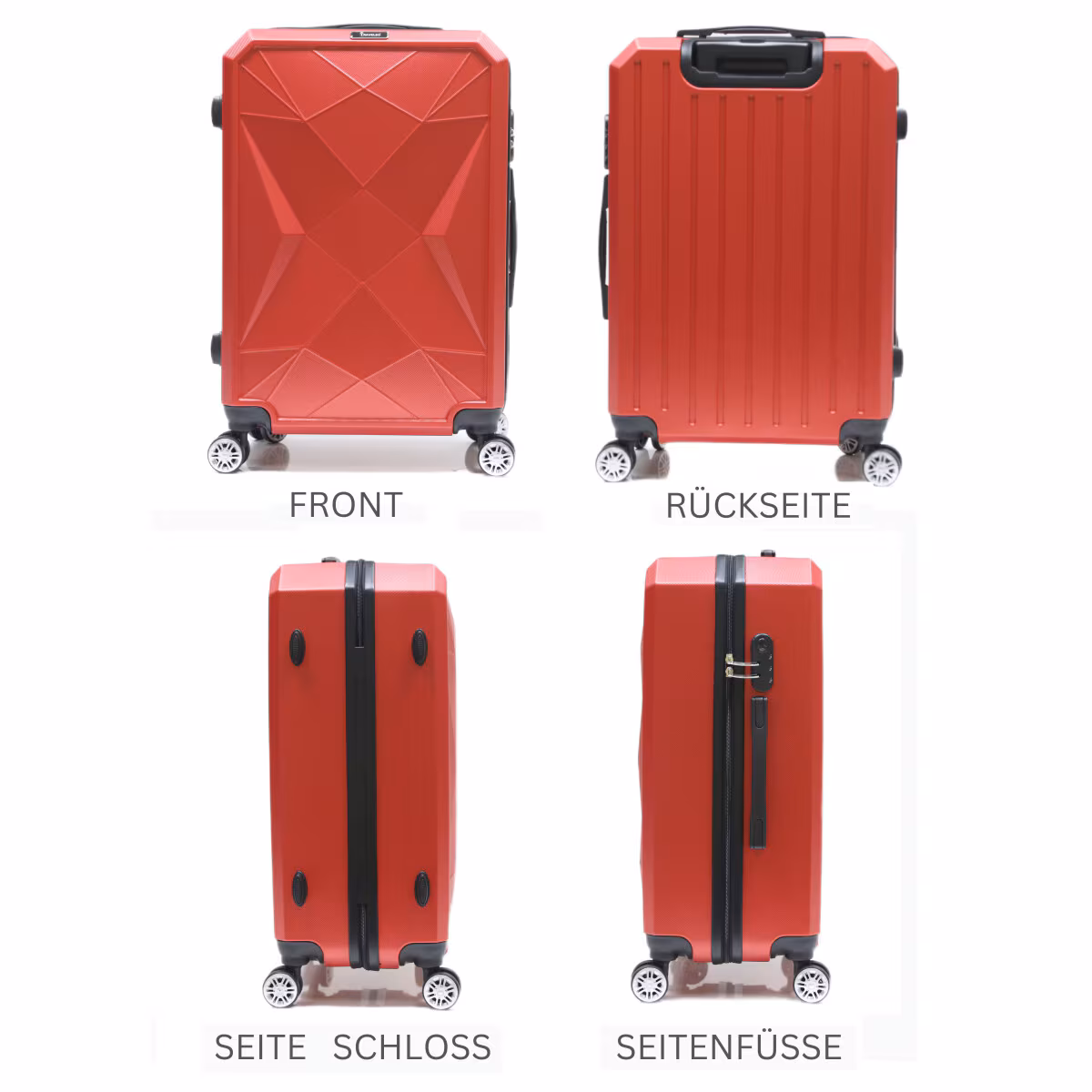 Reisekoffer ABS-03 Koffer 3-teilig Hartschale Trolley Set Kofferset Ha