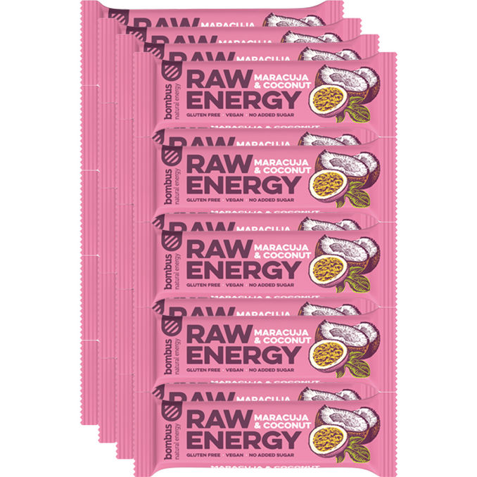 Raw Energy Maracuja & Coconut, 20er Pack, 20 x 50g von Bombus Raw Energy