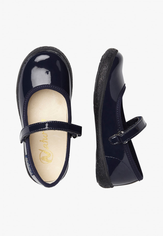 NATURINO PAVIABallerinas mit Riemchen aus Lackleder, Blau