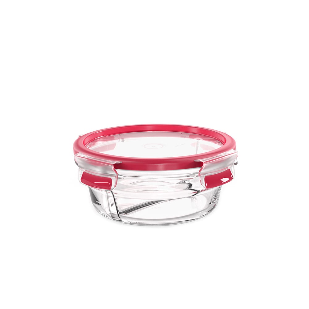 CLIP & CLOSE Frischhaltedose Glas mit Divider, rund
