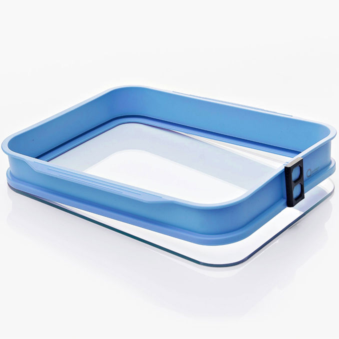 Back- & Auflaufform blau, 37 x 30 x 5,5cm von Ambikon