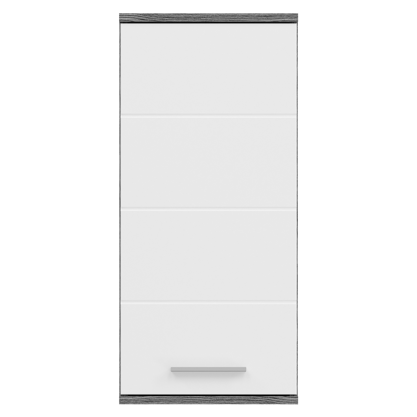 Hängeschrank BLAKE - weiß Hochglanz - Rauchsilber - 35 cm