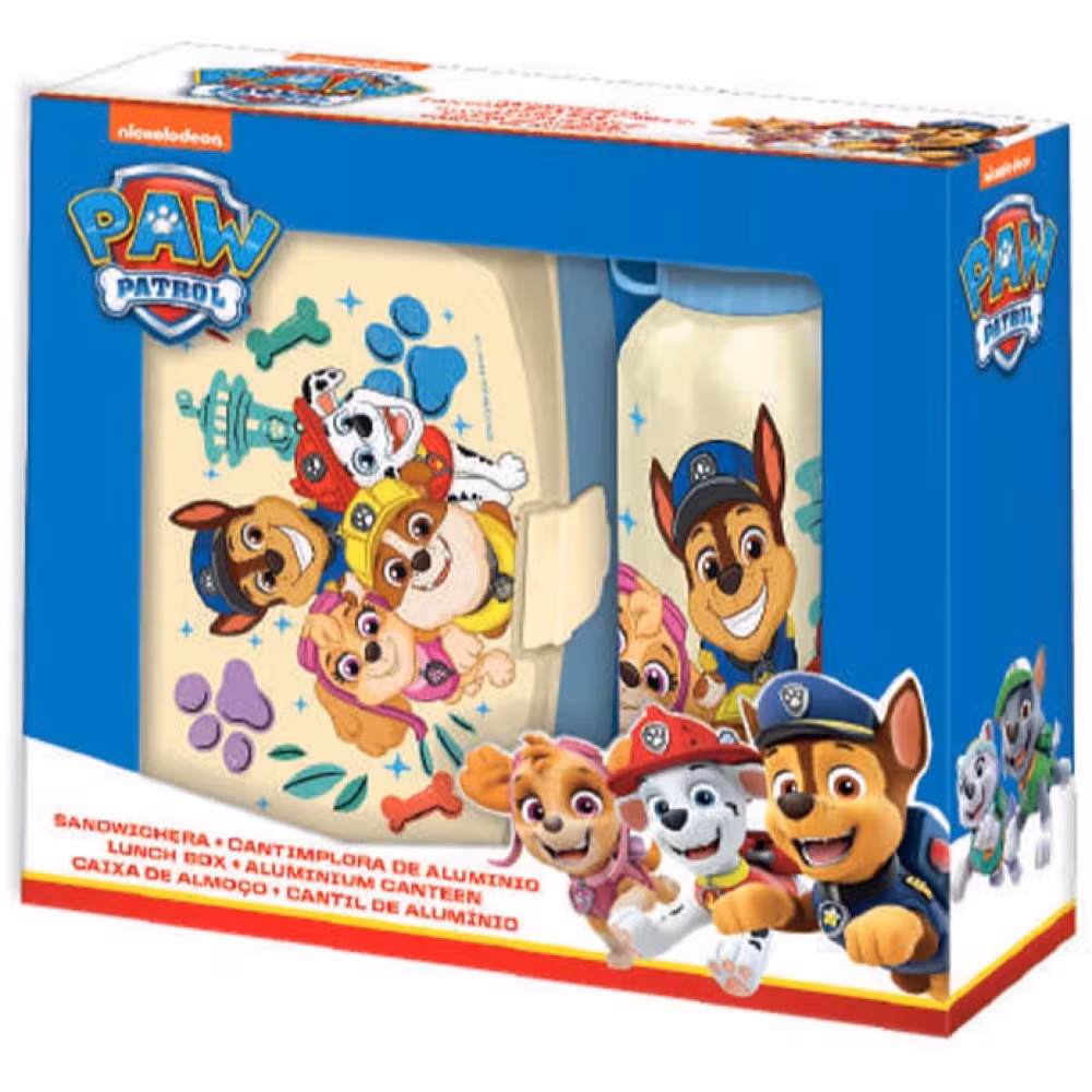 Paw Patrol Lunchset Brotdose mit einer Aluminium Trinkflasche