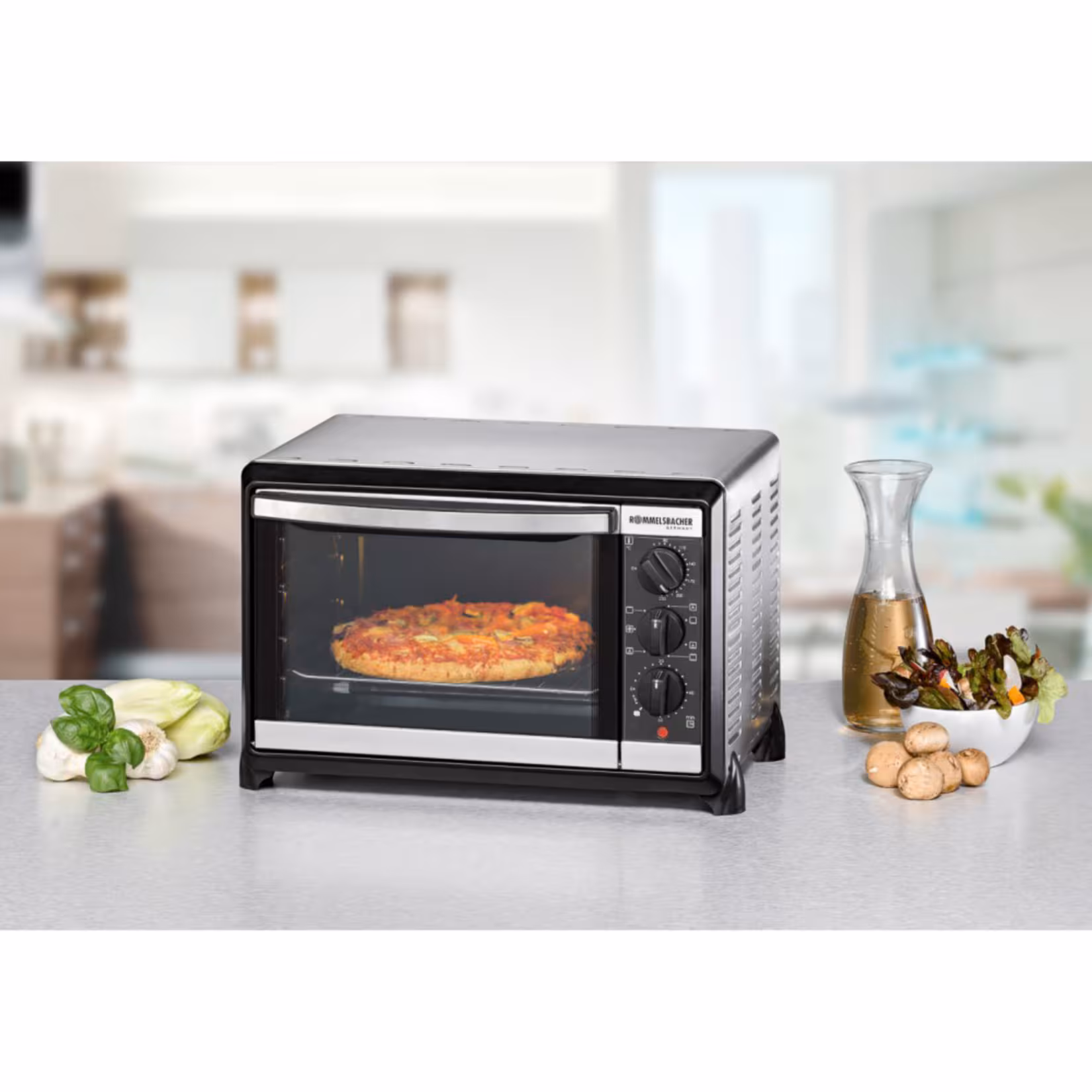 Rommelsbacher Mini-Backofen Kleinbackofen mit Umluft BG 1055/E