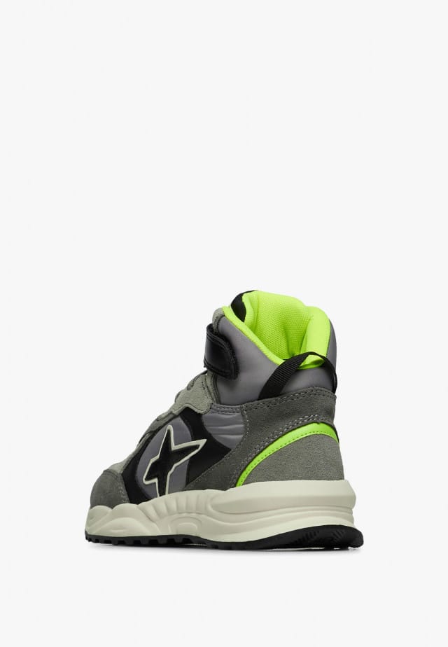 CHEWINGUM JUNIOR HIGH VL.Sneakers aus Leder und technischem Gewebe, Anthrazit