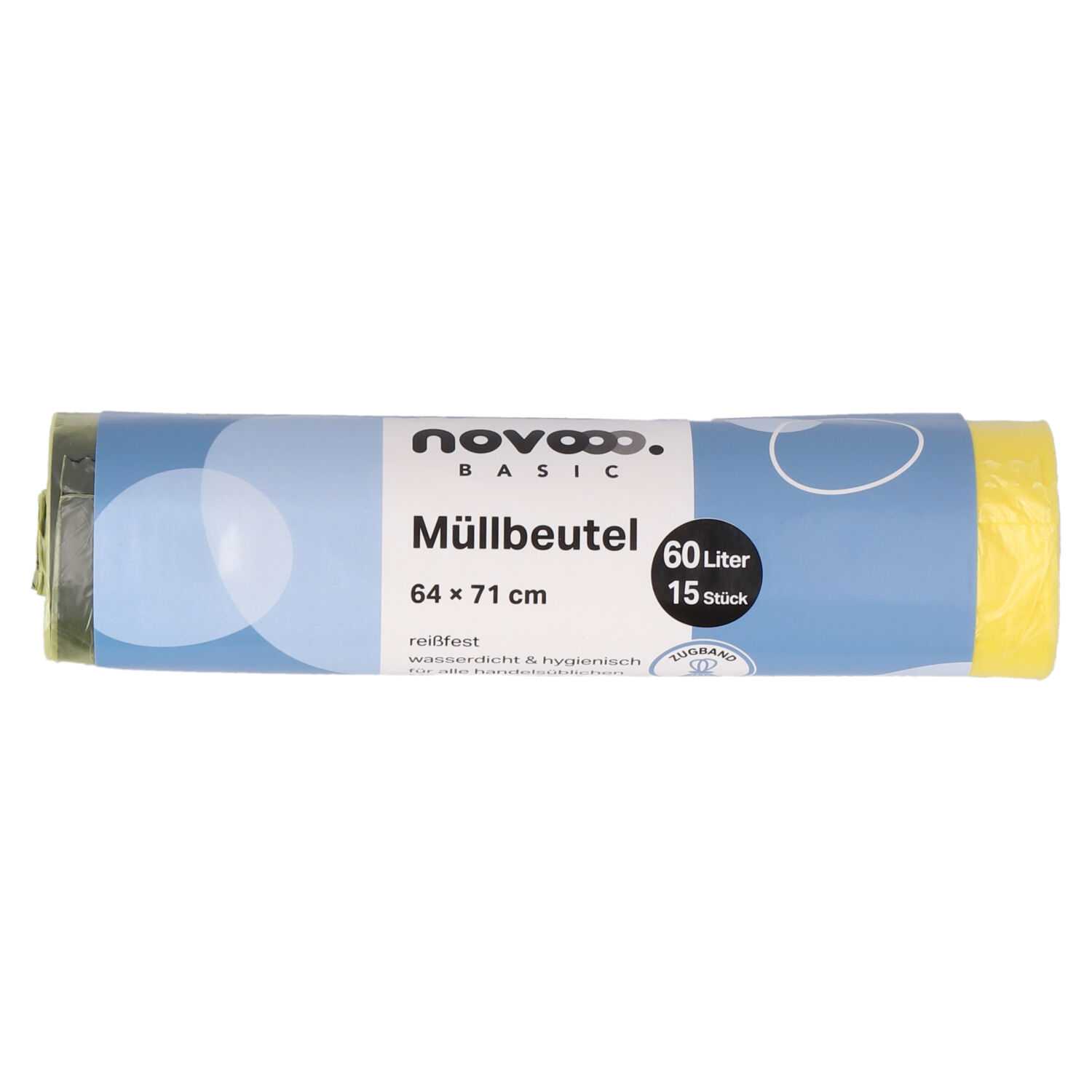 Müllbeutel 60L 15er, mit Zugband