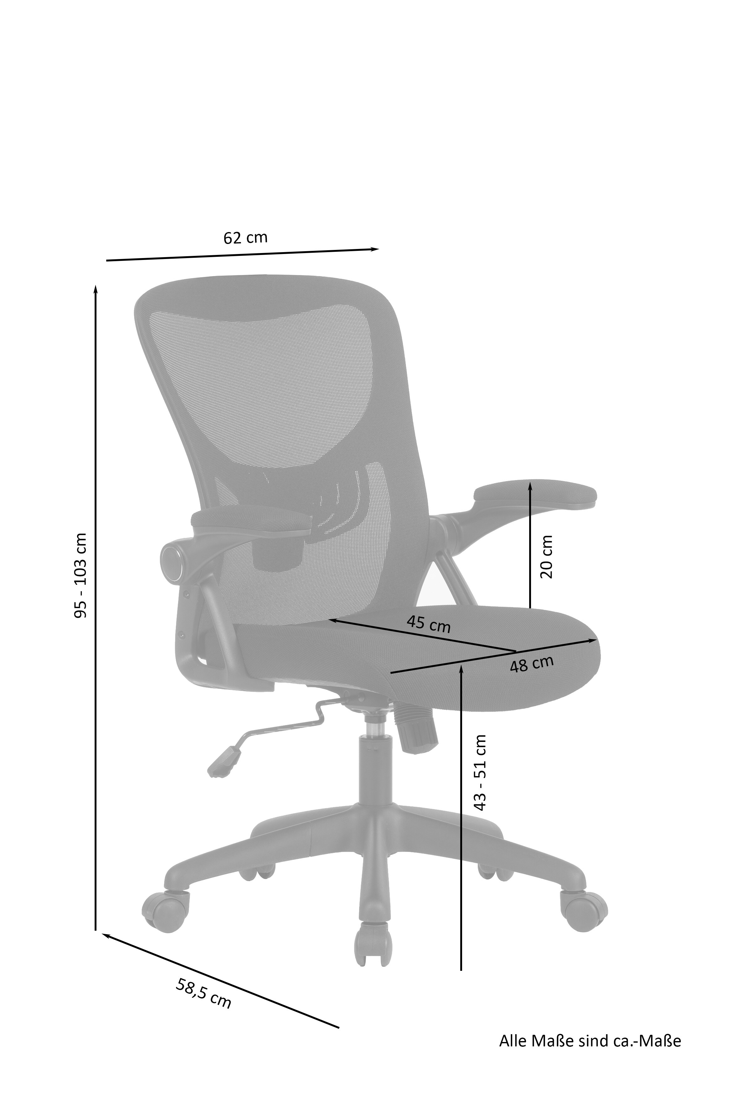 byLIVING Bürostuhl FLEX, Webstoffbezug schwarz, Kunststoff schwarz