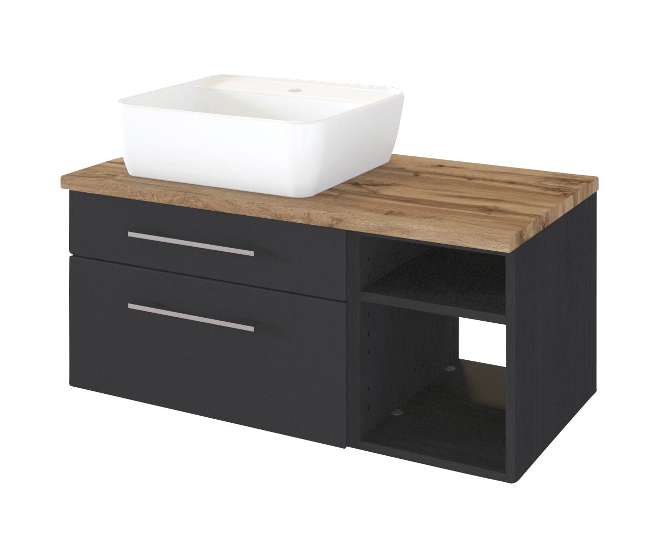 Waschbeckenunterschrank Davos Wotan Eiche-Optik 90x41x47 cm