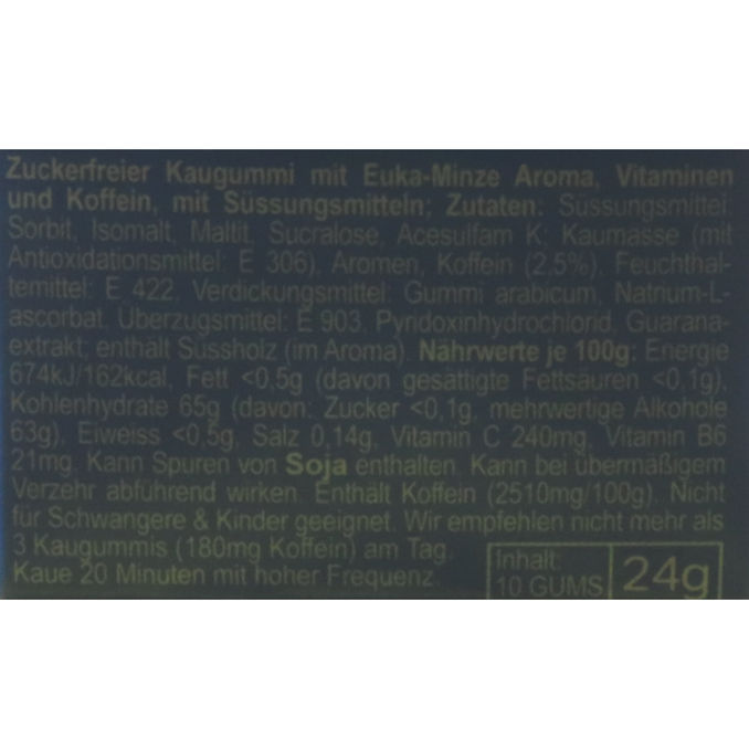 Energy Kaugummi Fresh Mint, 24g von GUMING