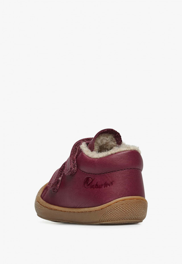NATURINO COCOON VLLauflernschuhe aus Nappaleder mit Wollfutter, Dunkelrot