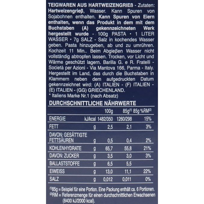 Barilla Penne Rigate, 500g von Barilla