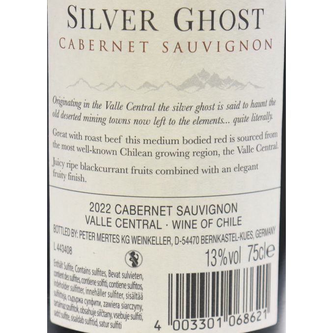 Cabernet Sauvignon 13,5%, 750ml von Silver