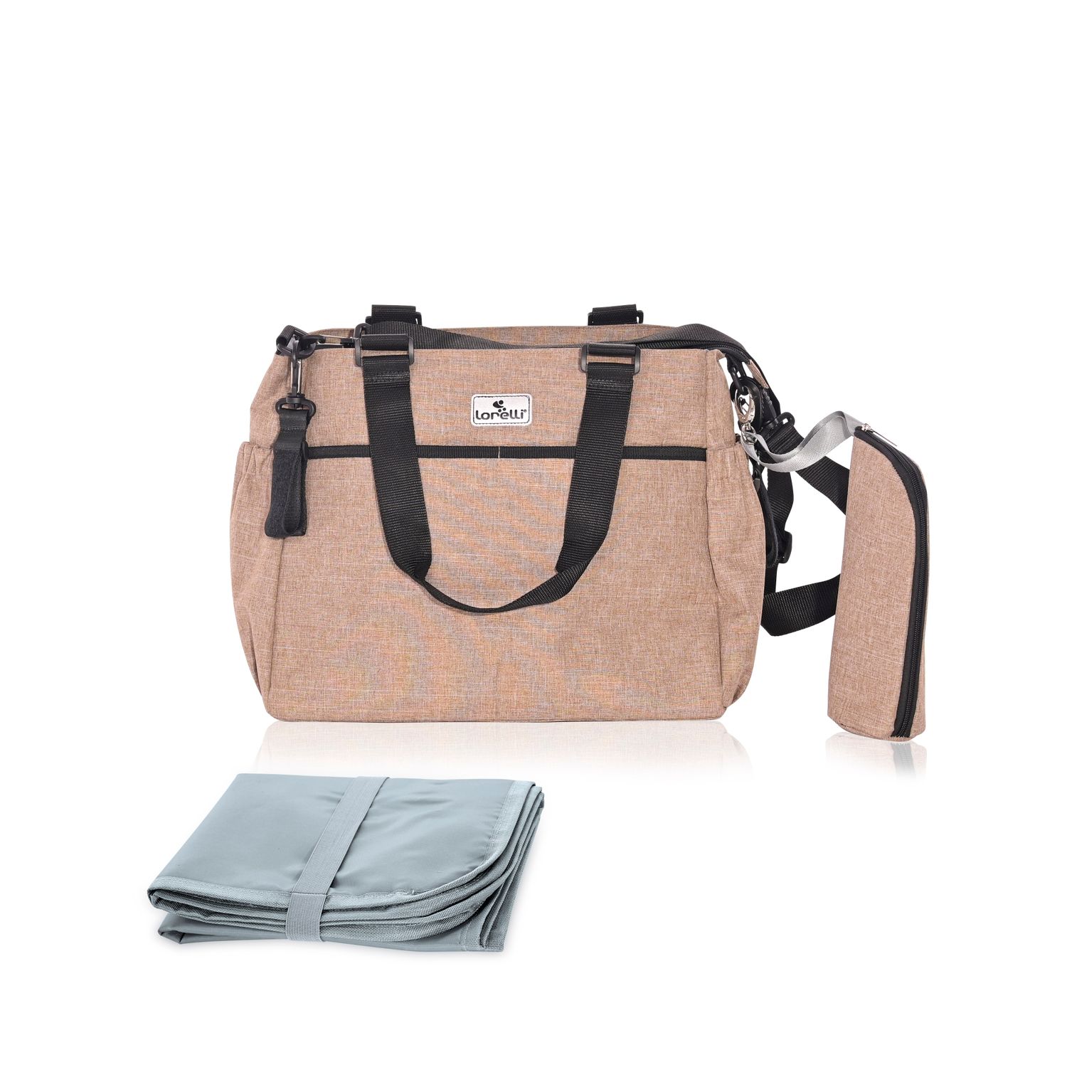 Lorelli Wickeltasche Maya Reißverschluss Wickelunterlage isolierte Seitentasche beige