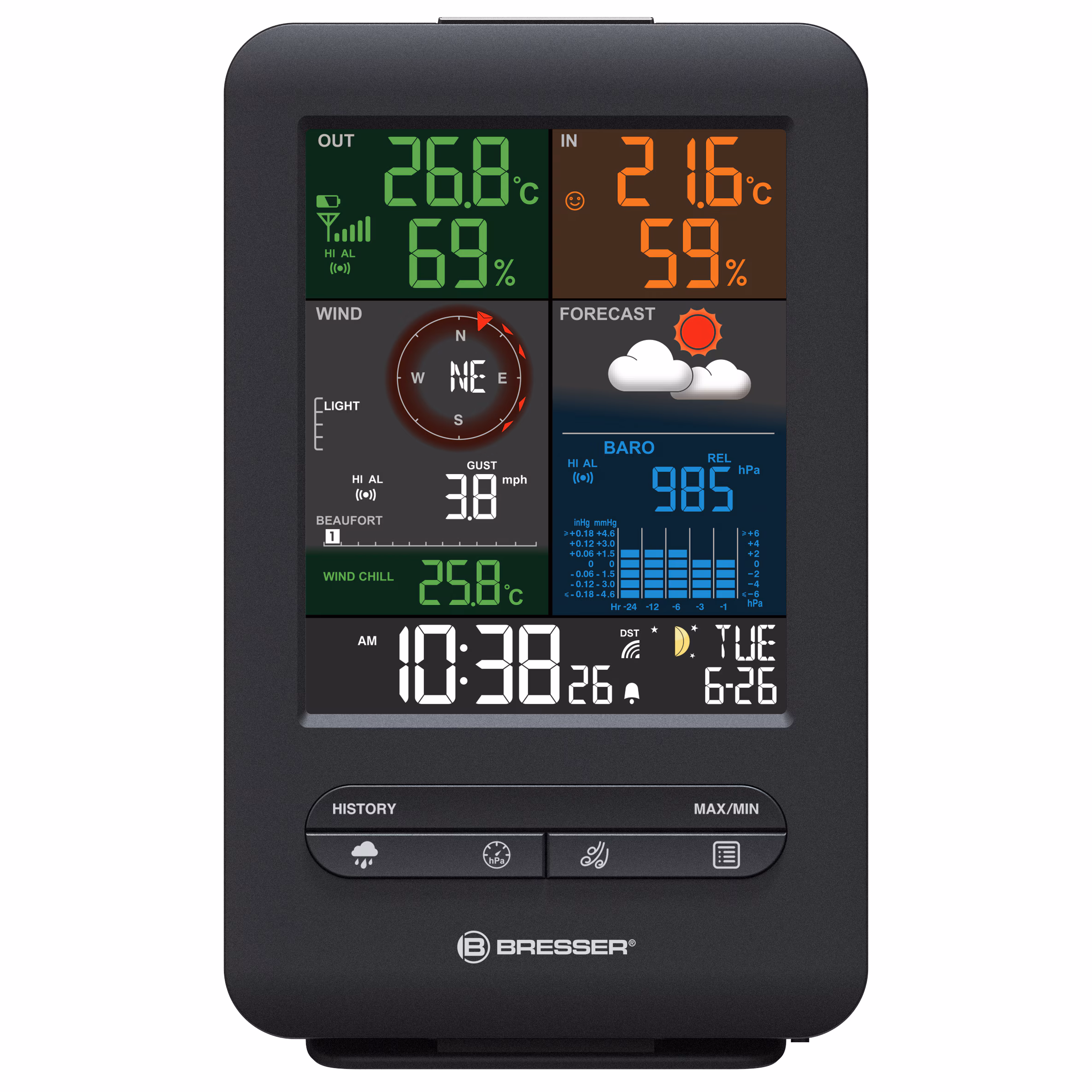 BRESSER Wetterstation 5-in-1 Beaufort mit Farbdisplay
