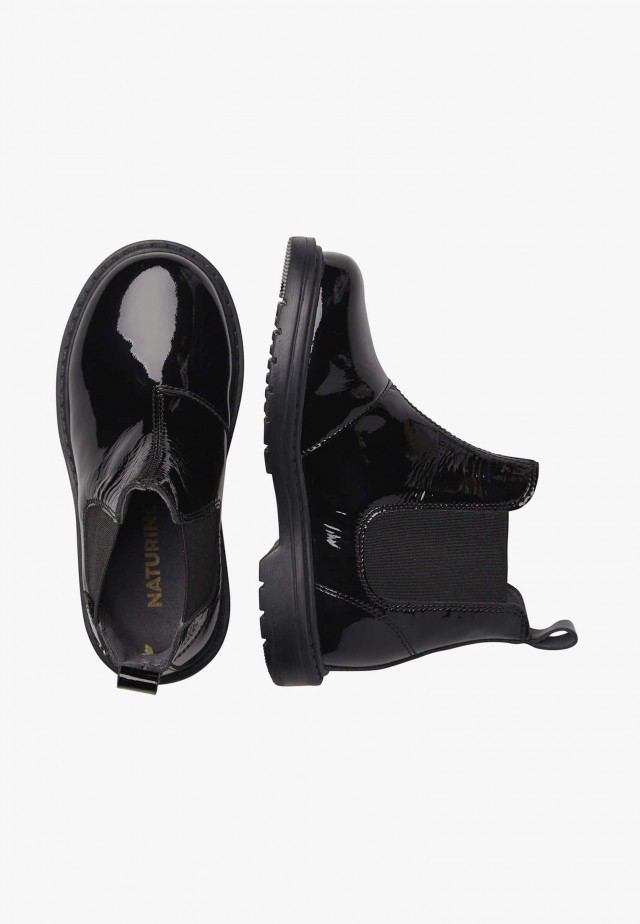 NATURINO PICCADILLYChelsea-Boots aus Lackleder, Schwarz