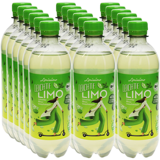 BIO Leichte Limo Limette Minze, 18er Pack (EINWEG) zzgl. Pfand, 18x0,5L von Limissimo