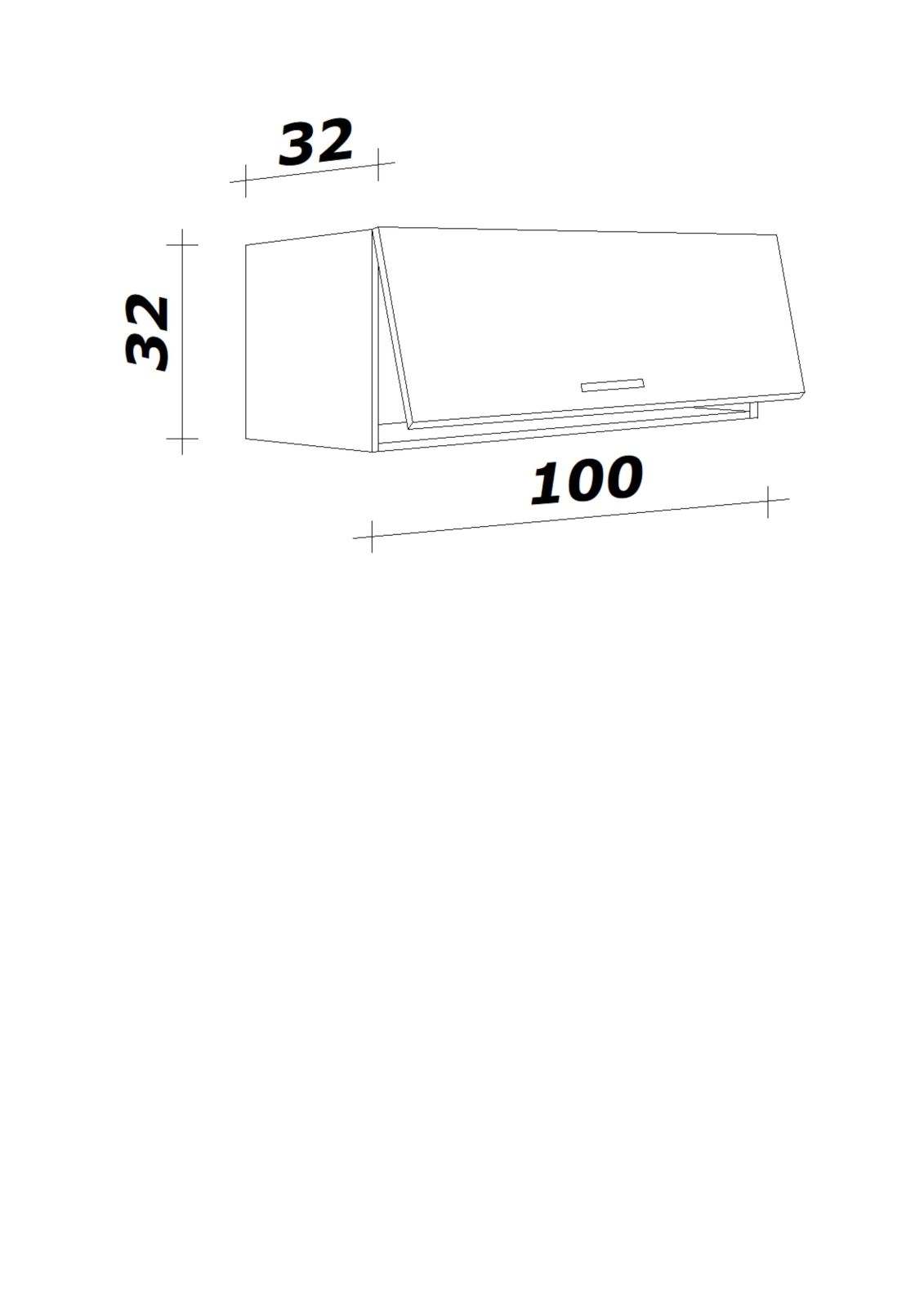 Kurz-Hängeschrank ELEA - weiß - 100 cm