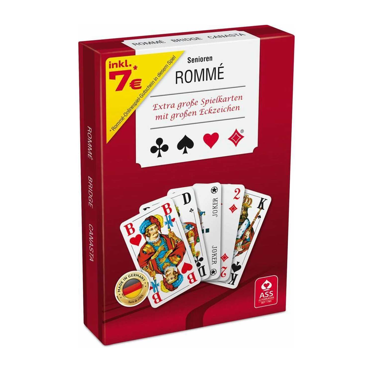 Kartenspiel Rommé für Senioren französisches Blatt