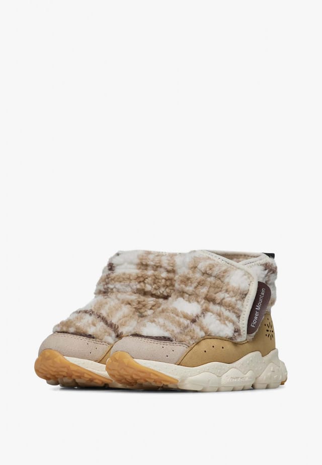 TARO JUNIOR WP.Stiefeletten aus Kunstleder und Wolle, Beige-Creme