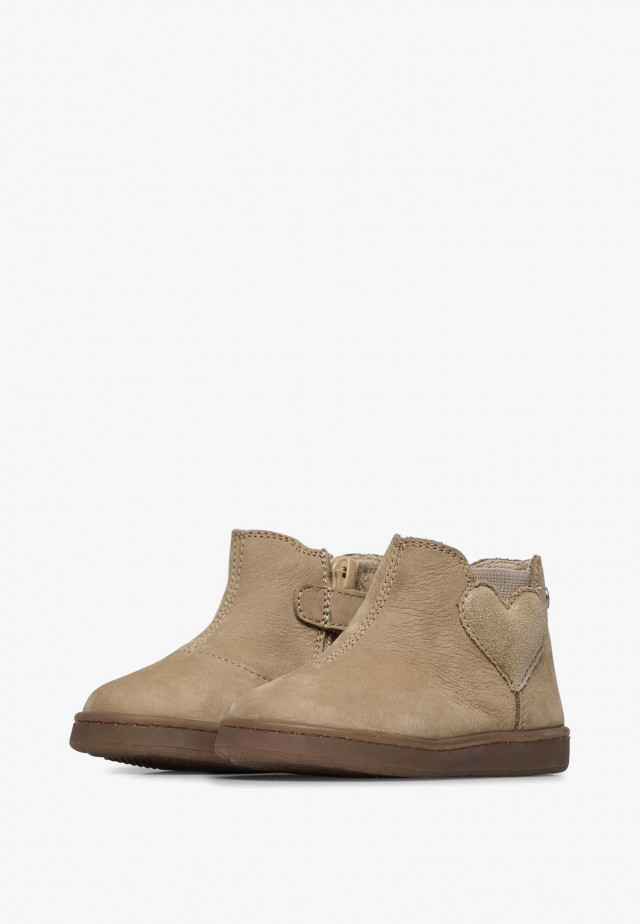 NATURINO GLARNY HIGH 2Stiefeletten aus Veloursleder, Beige