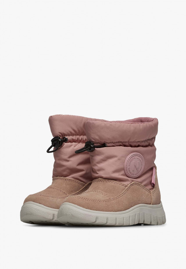 NATURINO VARNA 2 WP.Stiefel aus Veloursleder und technischem Gewebe, Puderrosa
