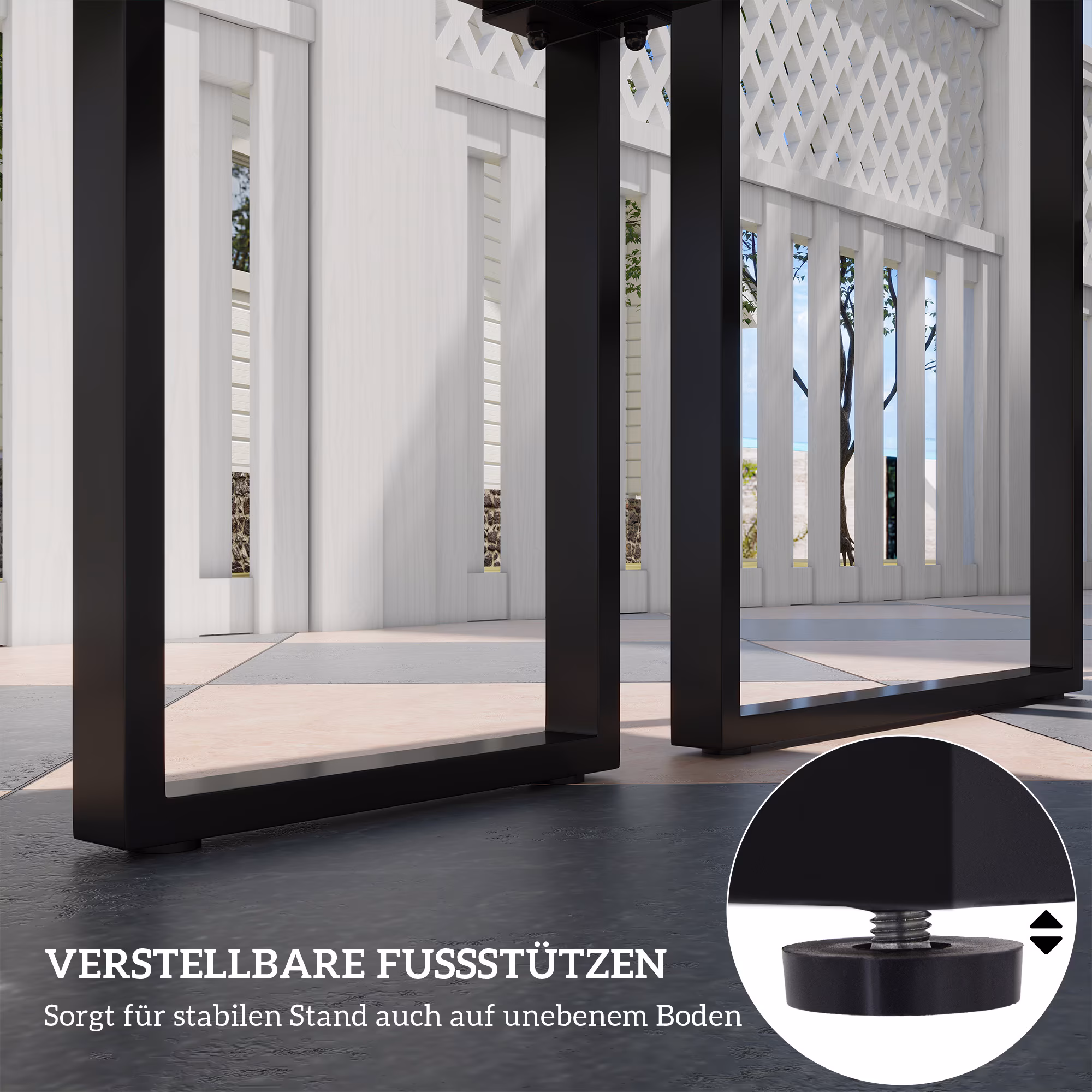 Outsunny Gartengarnitur als 3-teiliges Set schwarz