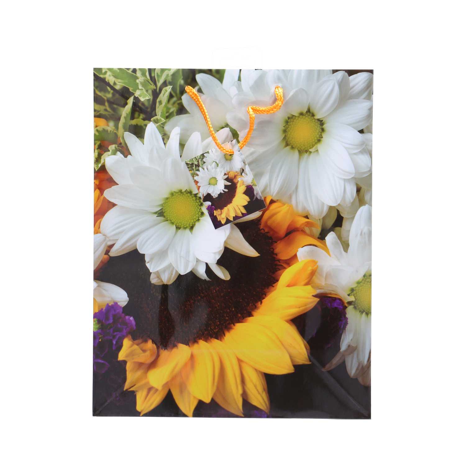 Geschenktüte Lack, groß Blumen, A4
